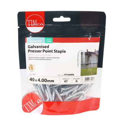 TIMCO Presser Point Staple - Galv 40 x 4.00 Pack 0.5