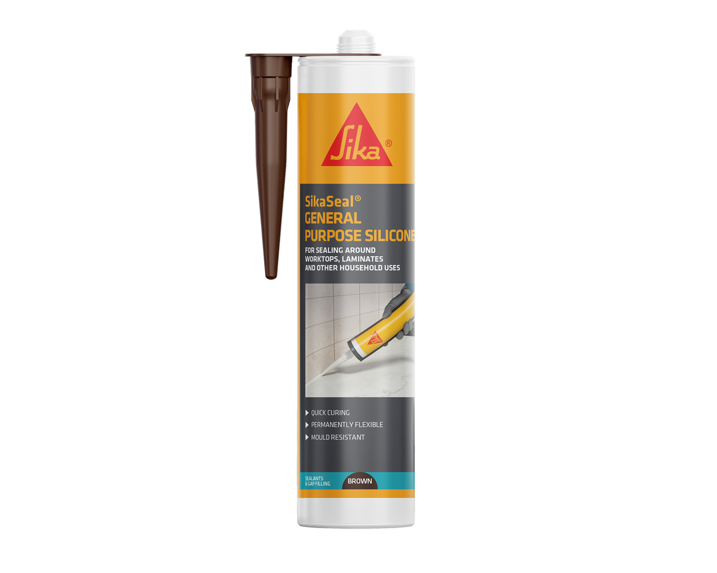 Sika General Purpose Silicone Sealant 310ml Waterproof Flexible Sealant for Kitchens Bathrooms Windows Doors Glazing and General Building Applications