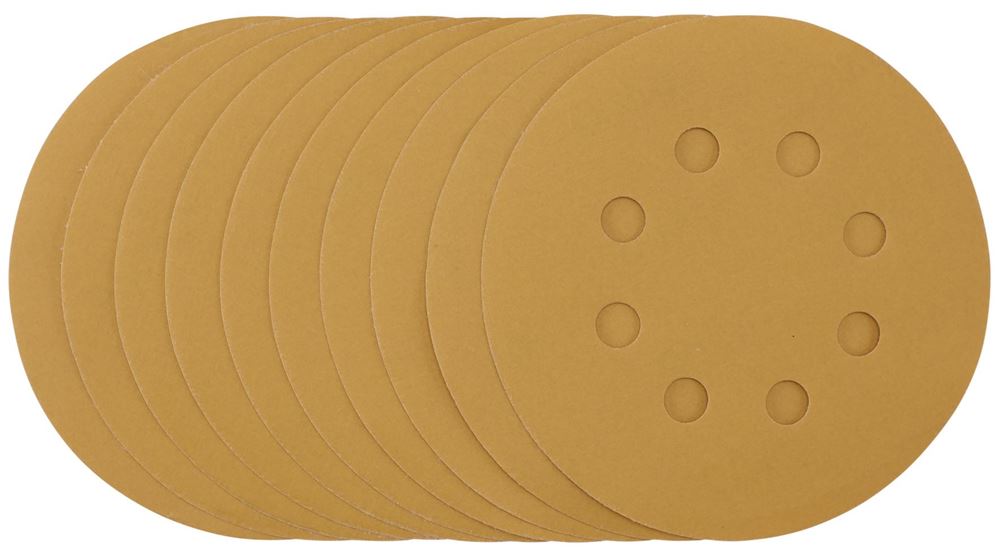 Draper 125MM GOLD SANDING DISC 400G 59856 59856 Gold Sanding Discs with Hook & Loop, 125mm (Pack of 10)