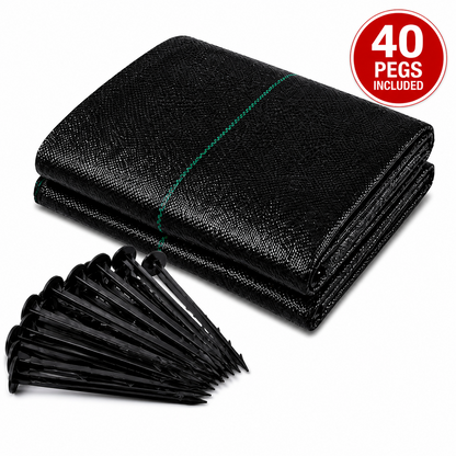2m x 25m Heavy Duty Woven Weed Control Fabric Landscape Membrane with Free Pegs