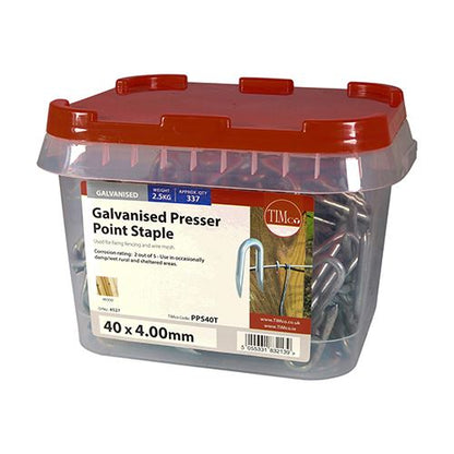 TIMCO Presser Point Staple - Galv 40 x 4.00 Pack 2.5