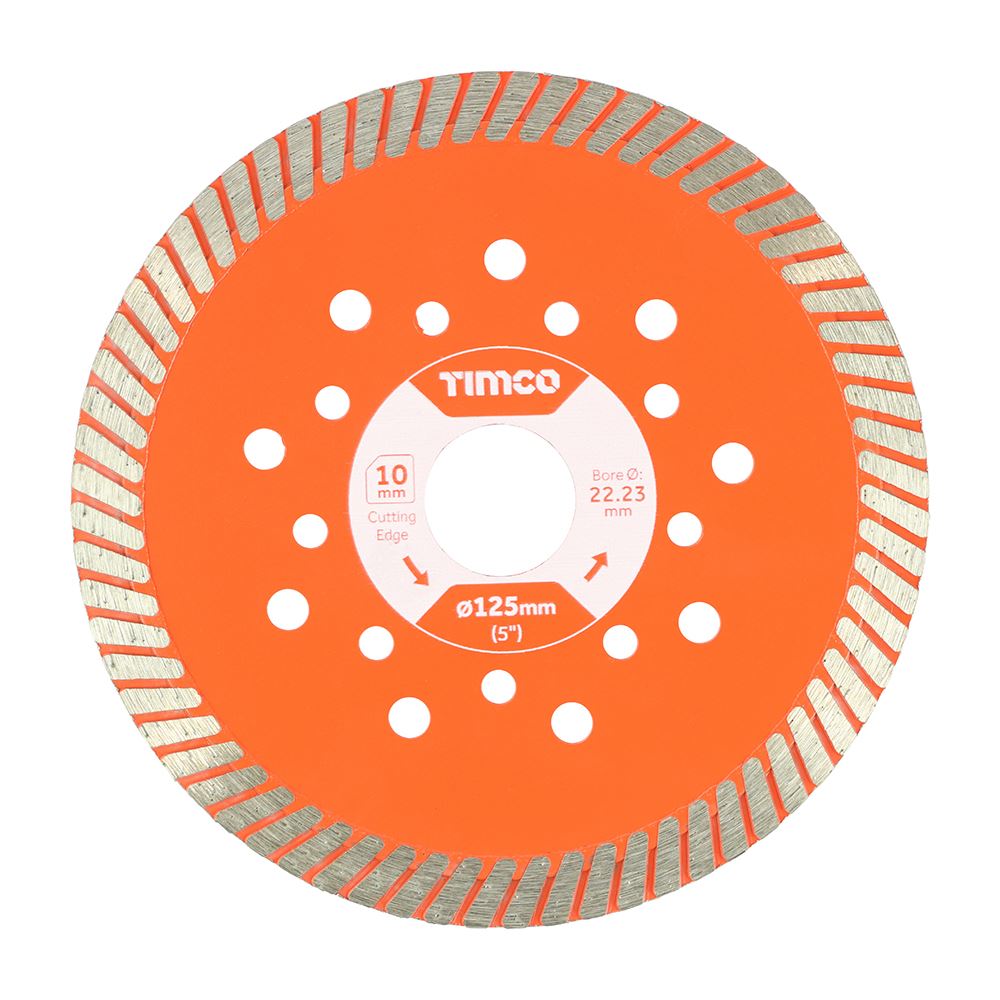 TIMCO Prem Diamond Blade Turbo Cont 125 x 22.2 Pack 1