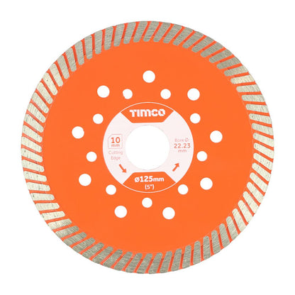 TIMCO Prem Diamond Blade Turbo Cont 125 x 22.2 Pack 1