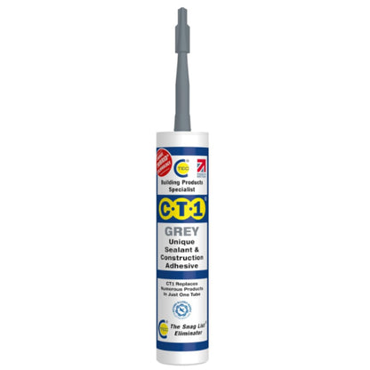 12 x CT1 Grey TRIBRID Multi-Purpose Sealant & Adhesive 290ml Flexible Odourless