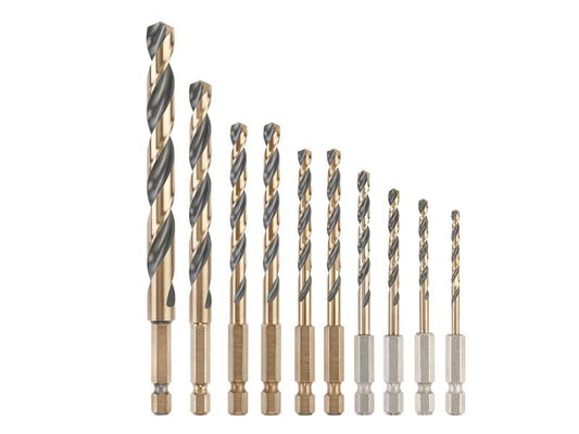 DeWalt DT20620 BLACK&GOLD HSS Drill Set, 10 Piece