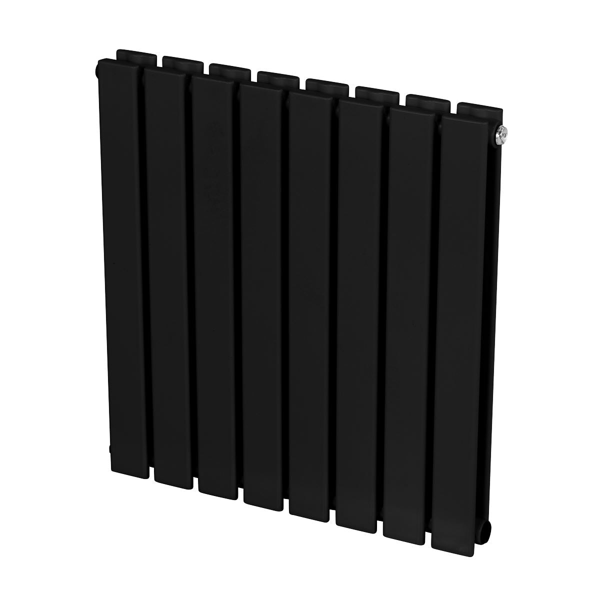 Baridi DH344 Horizontal Radiator Contemporary Double Flat Panel Design 600 x 560mm - Black | Steel | Horizontal flat panel design delivers a BTU