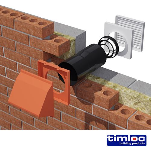 TIMCO Thro-Wall Vent Set Baffle Te 127 x 350 Pack 1