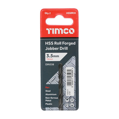 TIMCO HSS-R Jobber Drill Bit 3.5mm Pack 10
