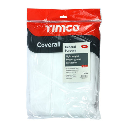 TIMCO PP Coverall White XX Large Pack 1