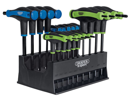 DRAPER 70388 - Soft Grip 'T' Handle Hexagon and TX Star� End Key Set (20 piece)