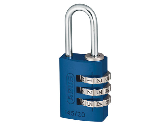 ABUS 46568 145/20 20mm Aluminium Combination Padlock Blue 46568