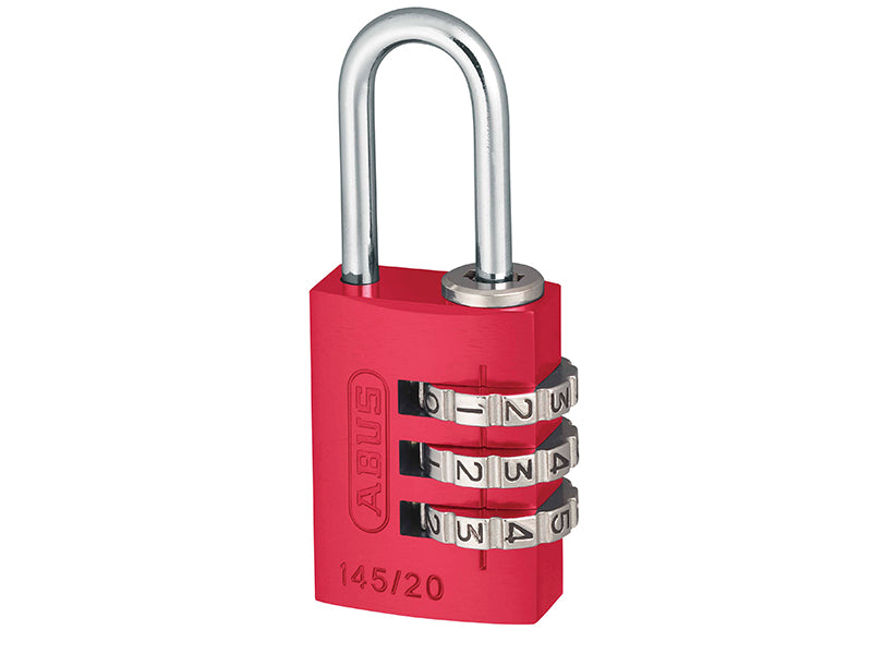ABUS 46569 145/20 20mm Aluminium Combination Padlock Red 46569