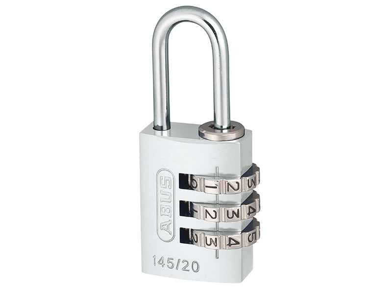 ABUS 46574 145/20 20mm Aluminium Combination Padlock Silver 46574