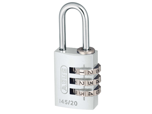 ABUS 46574 145/20 20mm Aluminium Combination Padlock Silver 46574