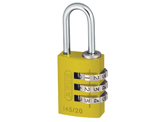 ABUS 46572 145/20 20mm Aluminium Combination Padlock Yellow 46572
