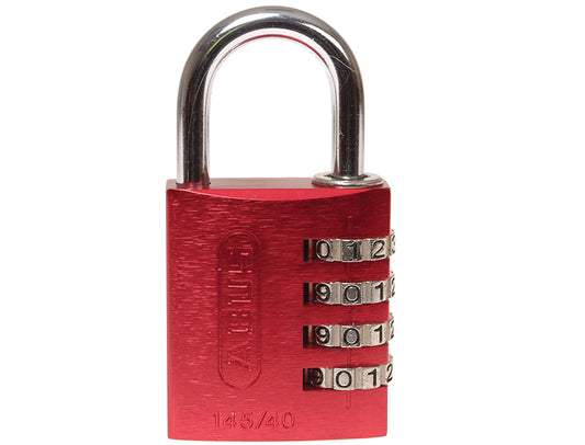 ABUS 48829 145/40 40mm Aluminium Combination Padlock Red 48829