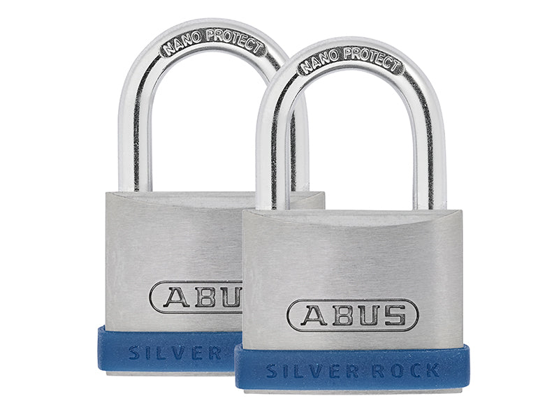 ABUS 80888 40mm Silver Rock� 5 Padlock Twin Pack