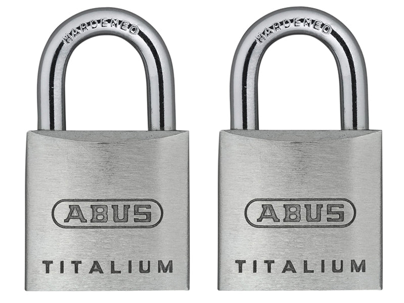 ABUS 56373 64TI/20mm TITALIUM� Padlock Carded Twin Pack