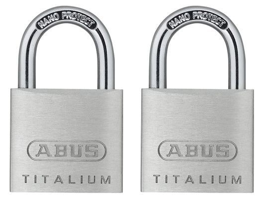 ABUS 56375 64TI/30mm TITALIUM� Padlock Carded Twin Pack