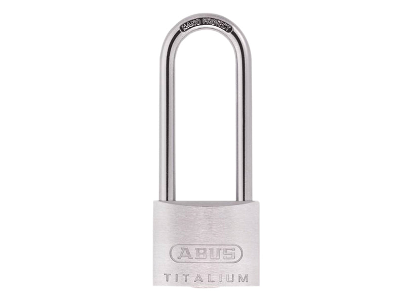 ABUS 56377 64TI/40mm TITALIUM� Padlock 63mm Long Shackle Carded