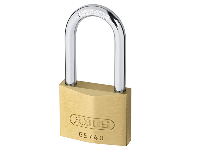 ABUS 09856 65/40mm Brass Padlock 40mm Long Shackle Carded
