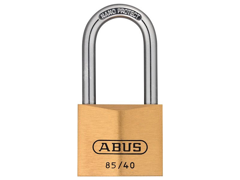 ABUS 02412 85/40mm Brass Padlock 40mm Long Shackle