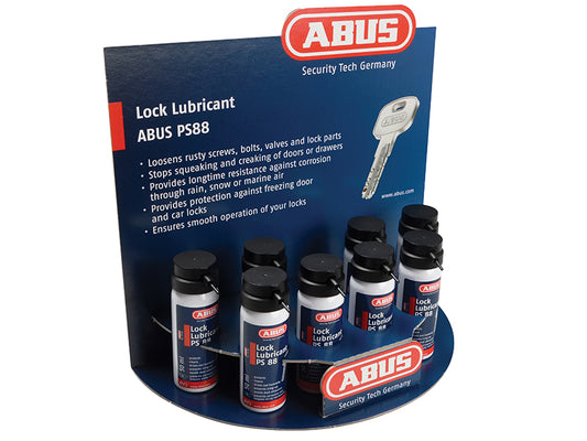 ABUS 00226 PS88 Lubricating Spray Display (8 Piece)