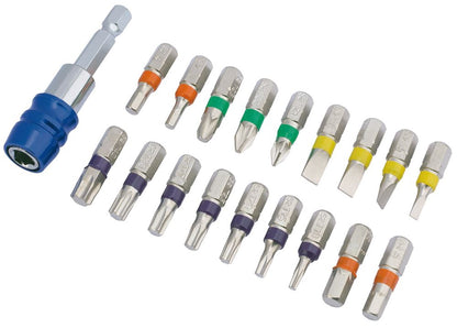 Draper 19PC SCREWDRIVER BIT SET 82402 Coloured Screwdriver Bit Set (19 Piece)