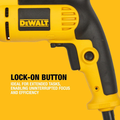DeWalt DWD024K-GB 750W 13mm 240V Corded Percussion Drill with Variable Speed, Side Handle, Depth Stop and Carry Case