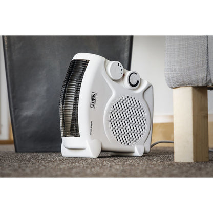 Sealey FH2010 Fan Heater with 2 Heat Settings & Thermostat 2000W/230V | 1000/2000W, Thermostat, Tip-Over Switch | Tough composite case with integral