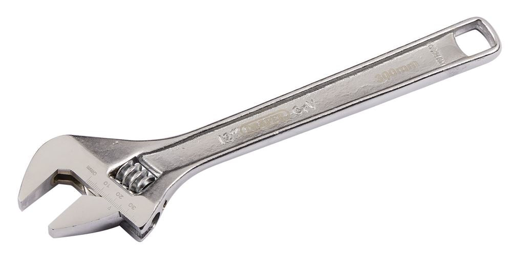 70402 Draper Adjustable Wrench, 300mm, 39mm 371CP Spanner/Wrench Adjustable Wrenches Professional Trade DIY Workshop Garage Use