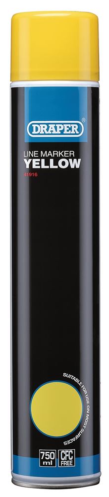 Draper 750ML LINEMARKER YELLOW 41916 750ml Line Marker Spray Paint