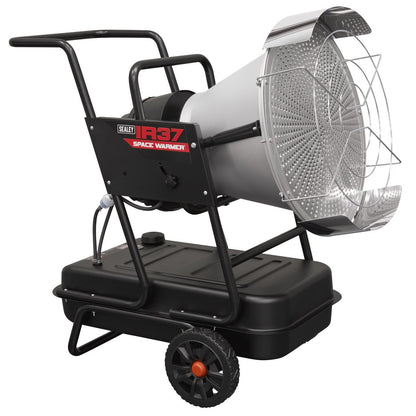 Sealey IR37 Space Warmer Infrared Kerosene/Diesel Heater with Wheels 136,500Btu/hr | 136,500Btu/hr(40kW), 230V ~ 50Hz, Overheat Protection