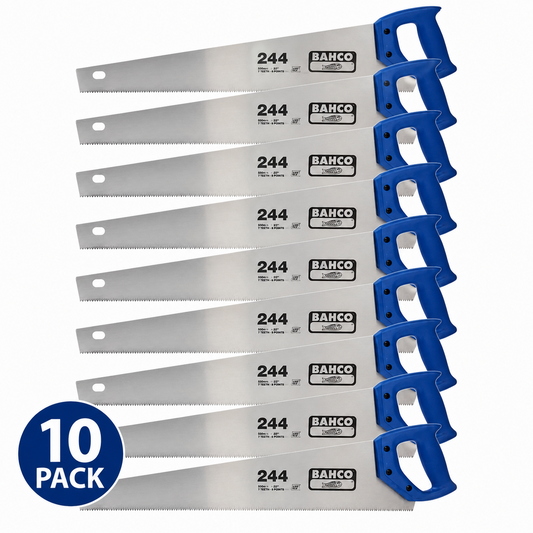 Bahco 244 22 Hardpoint Handsaw 7TPI 550mm Wood Saw Pack of 10