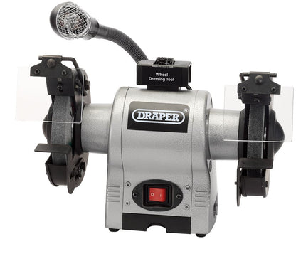 05095 Draper Bench Grinder with Work light, 150mm, 370W GD625L Bench Grinders Professional Trade DIY Workshop Garage Use