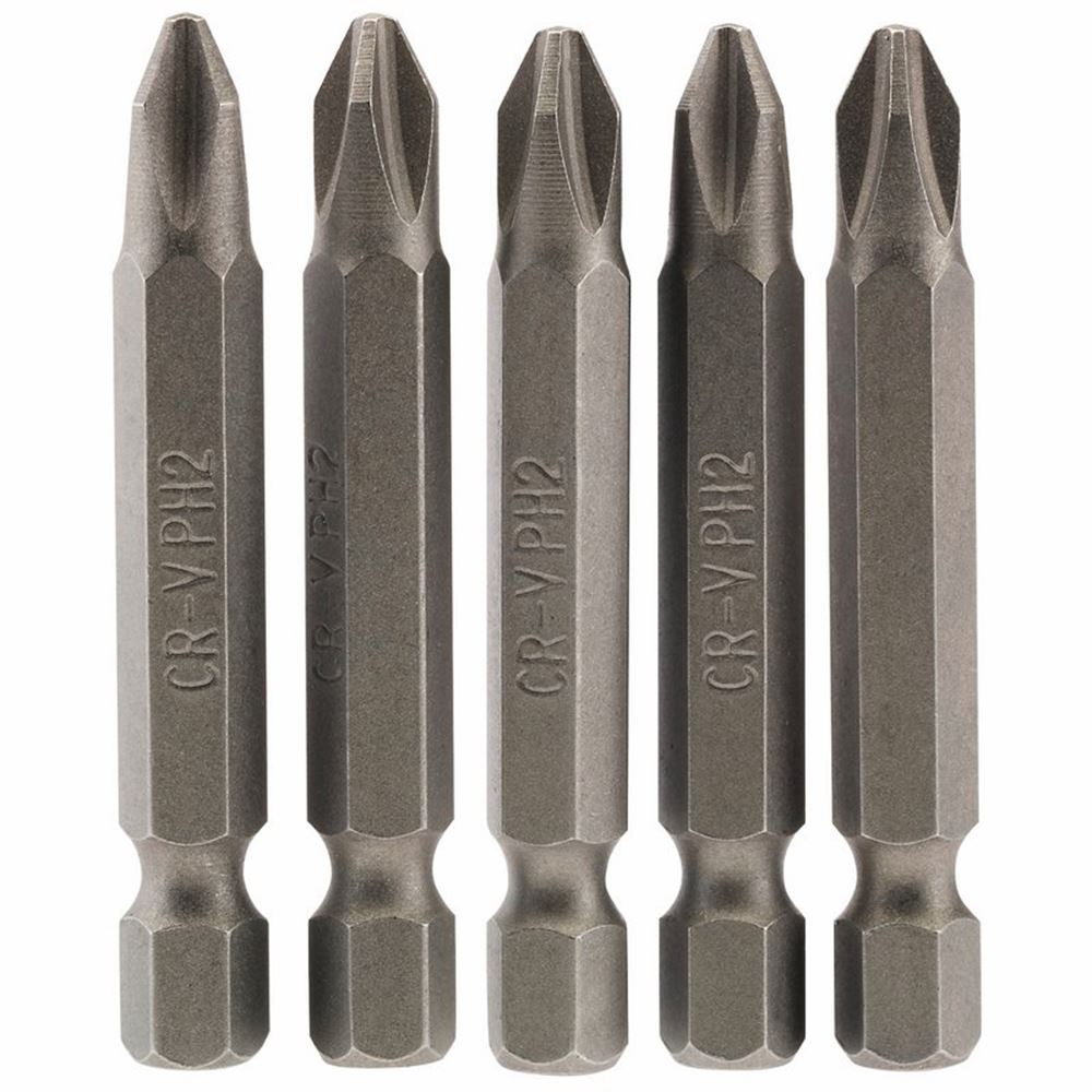 Draper 5PC 50MM NO2 C.SLOT S/D BIT 64288 1/4" Hex. Cross Slot E Shank Insert Bits