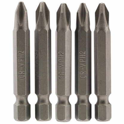 Draper 5PC 50MM NO2 C.SLOT S/D BIT 64288 1/4" Hex. Cross Slot E Shank Insert Bits