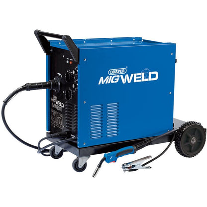 71093 Draper Gas/Gasless MIG Welder, 220A MW230T Mig Welders 770 x 375 x 530mm Professional Trade DIY Workshop Garage Use