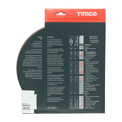 TIMCO Prem Diamond Blade Turbo Cont 300 x 22.2 Pack 1