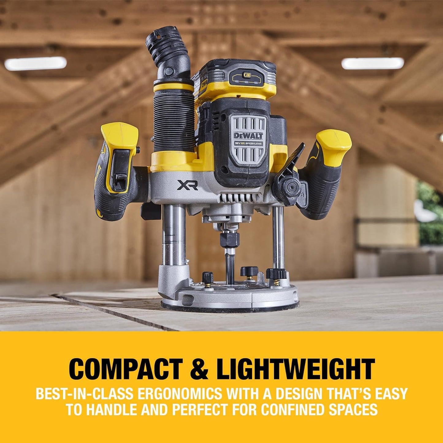 DEWALT 18V XR 1/2in Plunge Router Brushless 2x5Ah POWERSTACK DCW620H2
