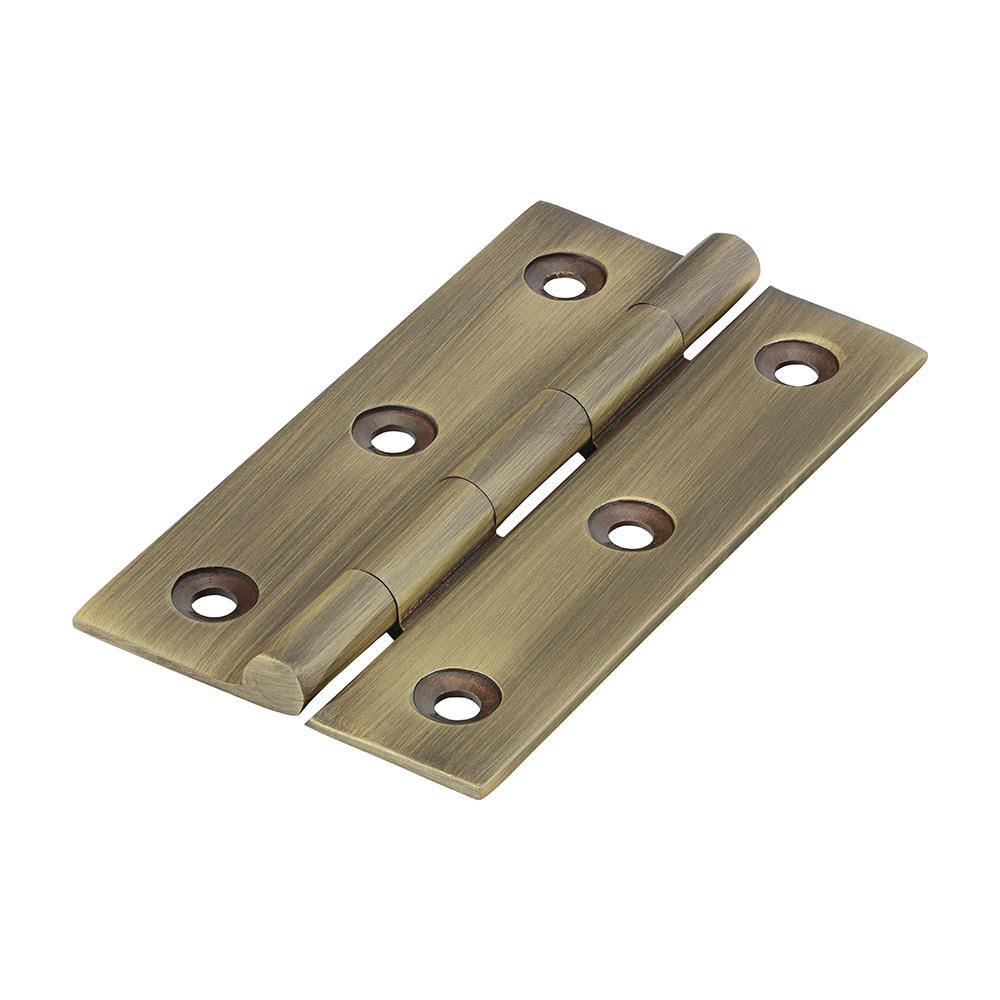 TIMCO Solid Drawn Hinge A/Brass 75 x 40 Pack 2