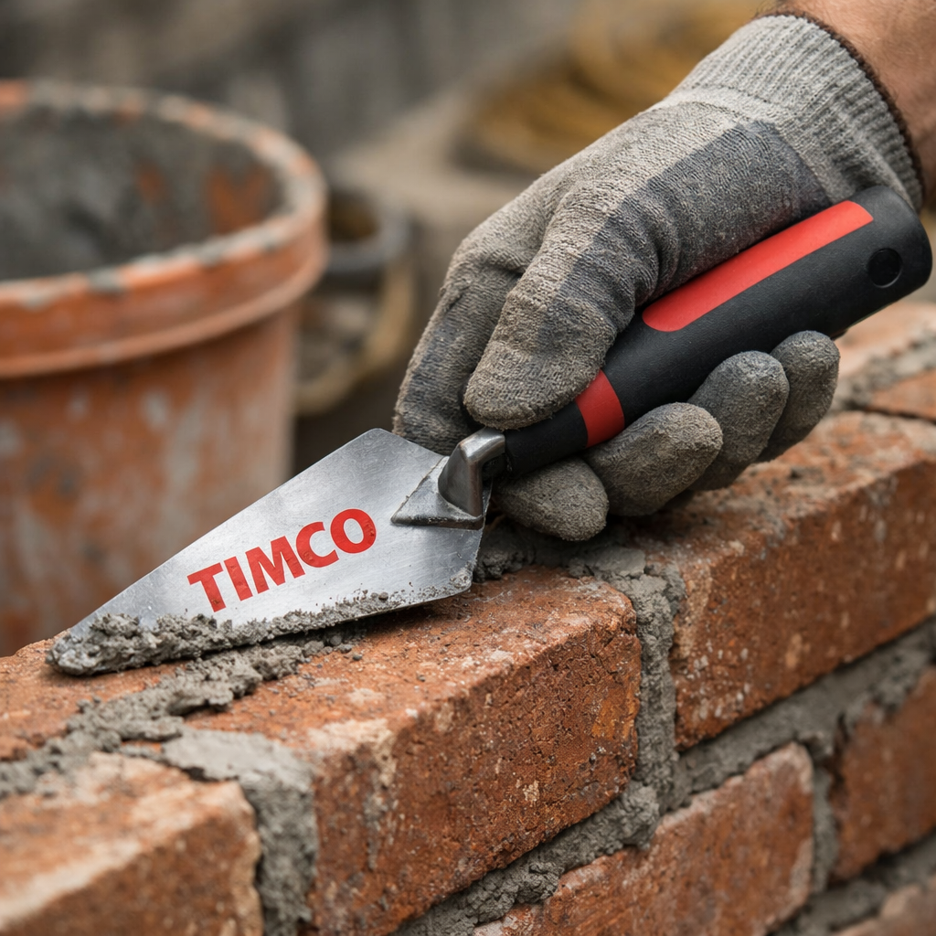 TIMCO Pointing Trowel 6in Bricklaying Mortar Jointing Trowel Soft Grip Handle