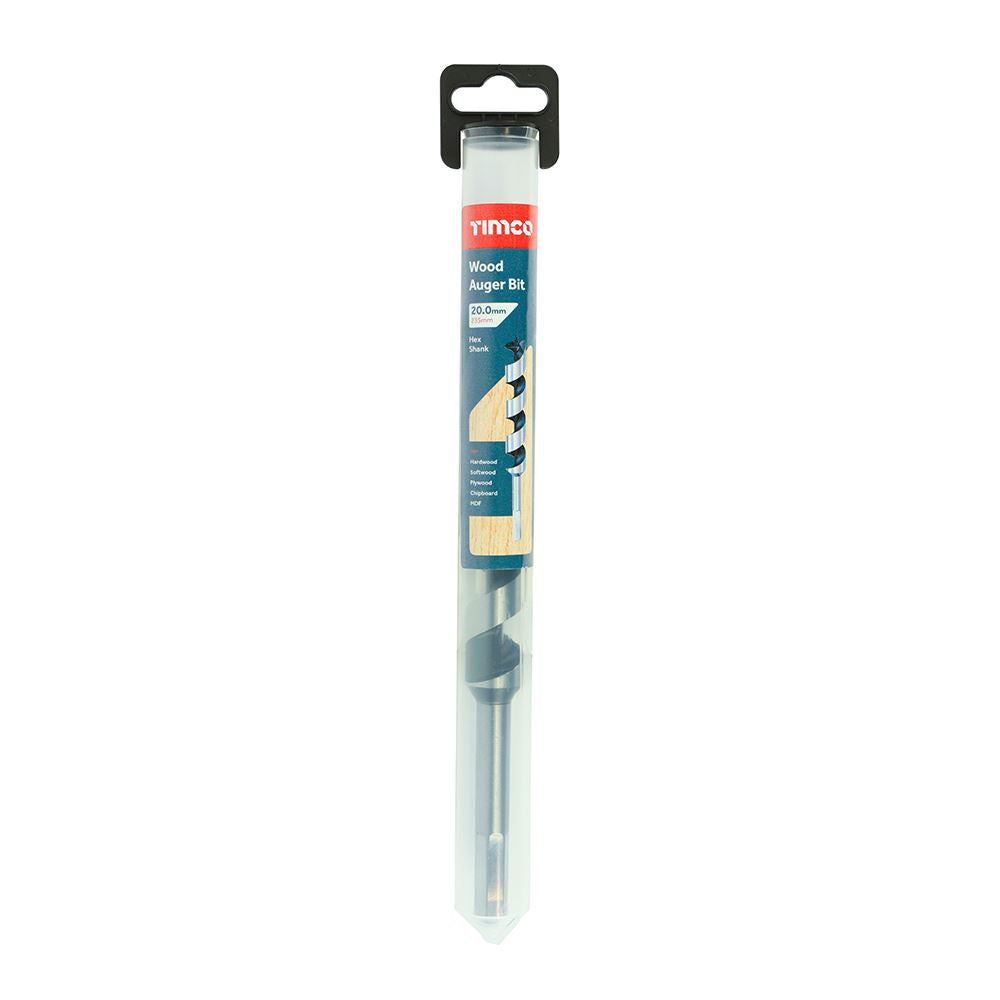 TIMCO Hex Shank Wood Auger Bit 20.0 x 235 Pack 1