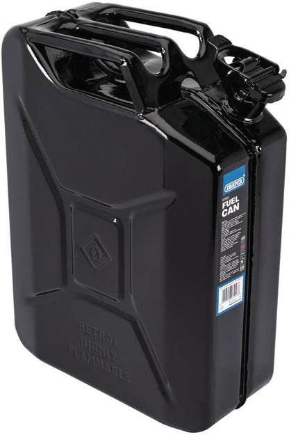 Draper 20L Fuel Can Steel Jerry Can Green Black Red Petrol Diesel Storage