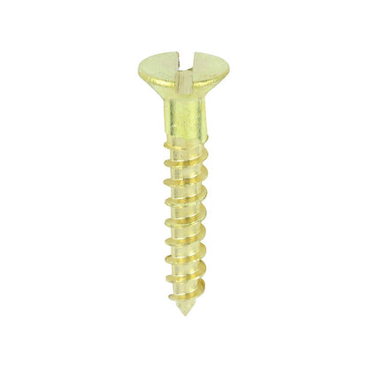 TIMCO Brass Timber Screw SLOT CSK 4 x 5/8 Pack 200
