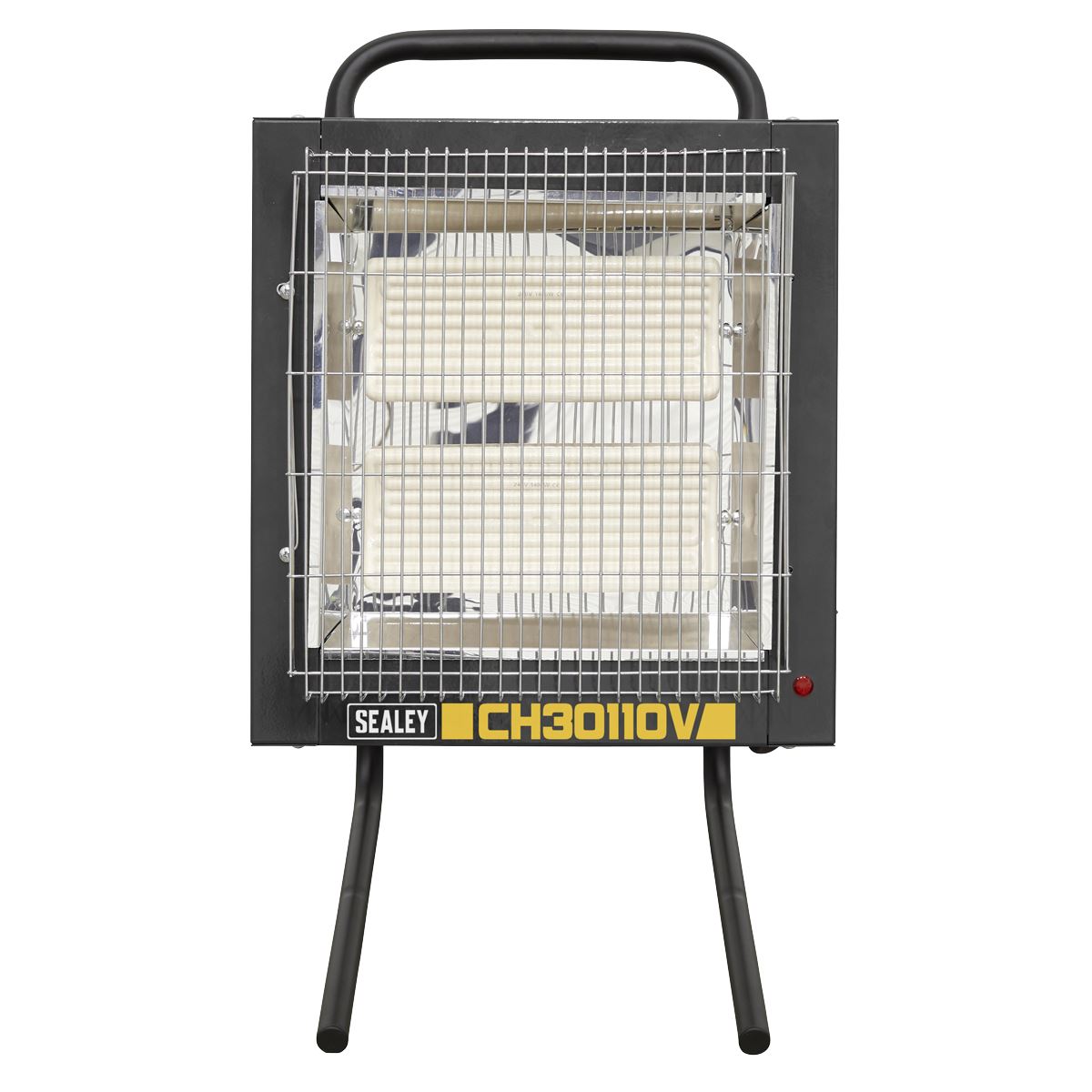 Sealey CH30110V Ceramic Heater 1.2/2.4kW 110V | 1200/2400W, 110V - 32A, Thermostat, Timer, Adjustable | Powder coated metal construction with two