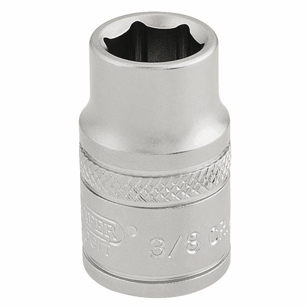 Draper 3/8 6PT SOCKET 3/8 DR-PCKD 16550 3/8" Sq. Dr. Imperial Sockets (Micro Satin Chrome)