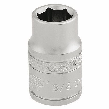 Draper 3/8 6PT SOCKET 3/8 DR-PCKD 16550 3/8" Sq. Dr. Imperial Sockets (Micro Satin Chrome)