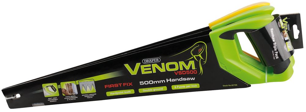 Draper VENOM 500MM SAW TRIPLE PACK 17693 17693 Double Ground Handsaws (Pack of 3)