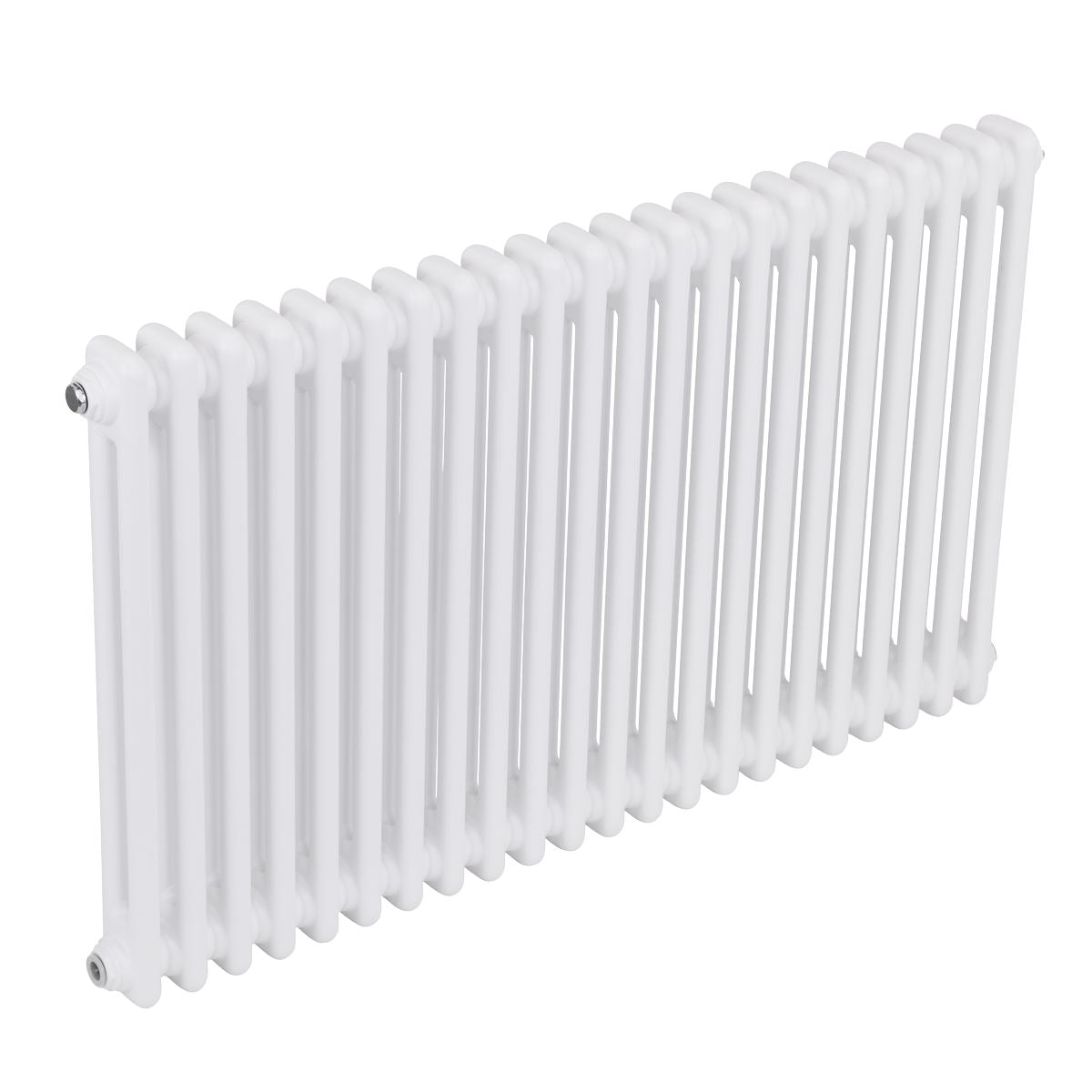 Baridi DH369 Horizontal Traditional 2 Column Radiator 600 x 1012mm - White | Steel | Horizontal traditional two column radiator delivers a BTU output
